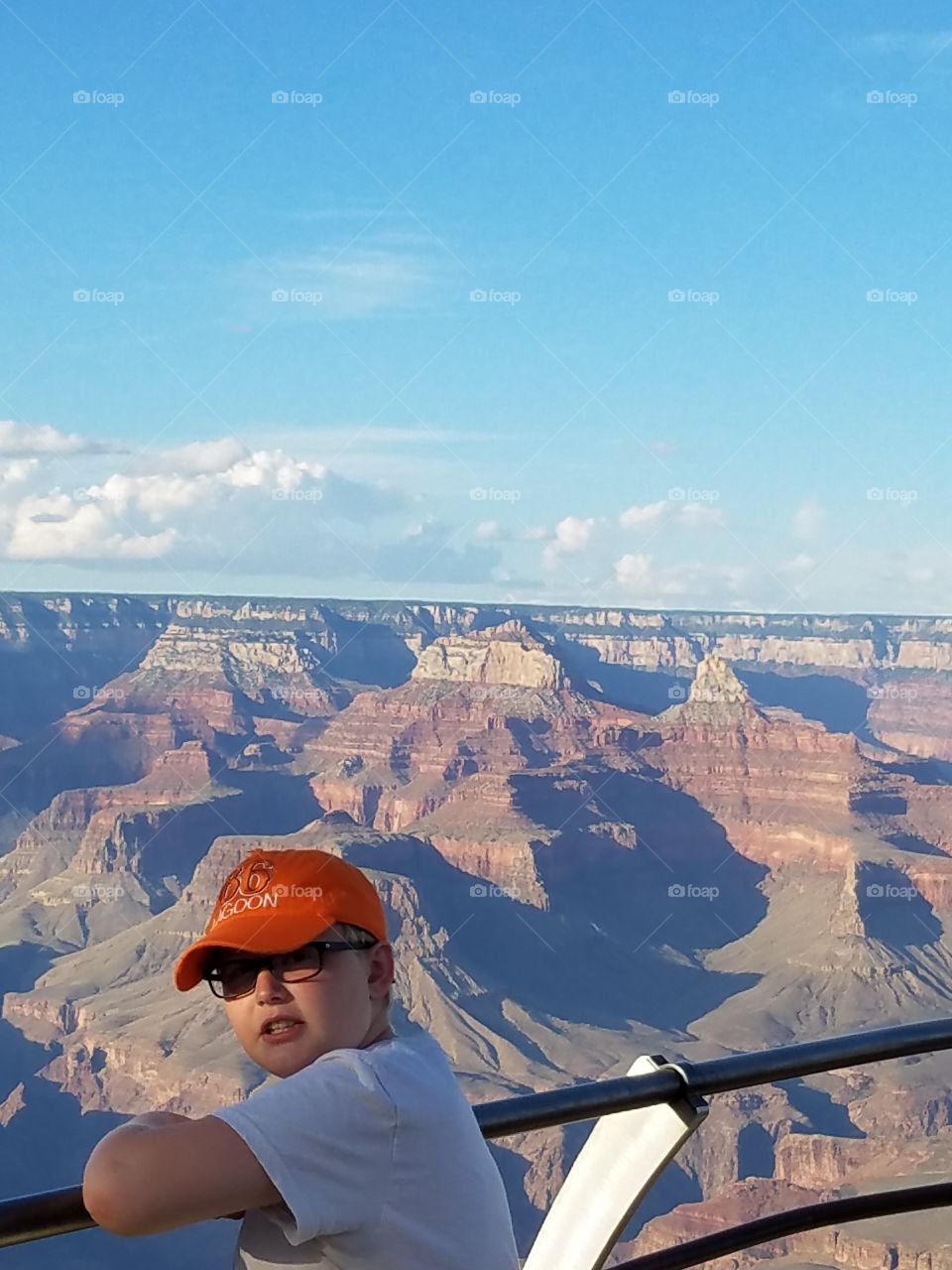 Boy amazed at The Grand Canyon
