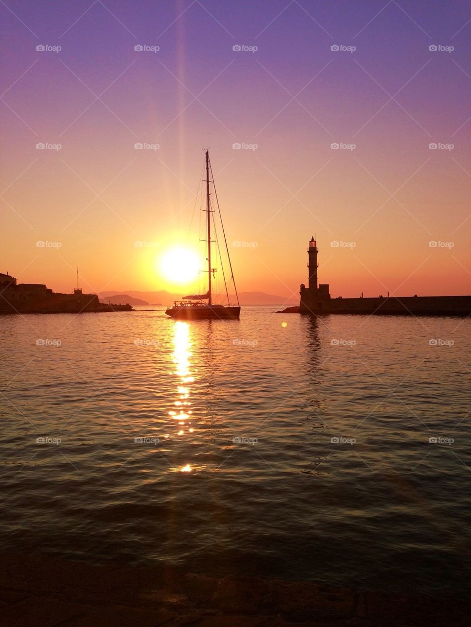 sunset in Chania