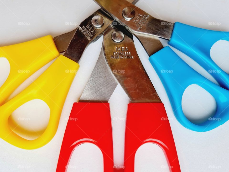 detail of colored scissors from Ikea
