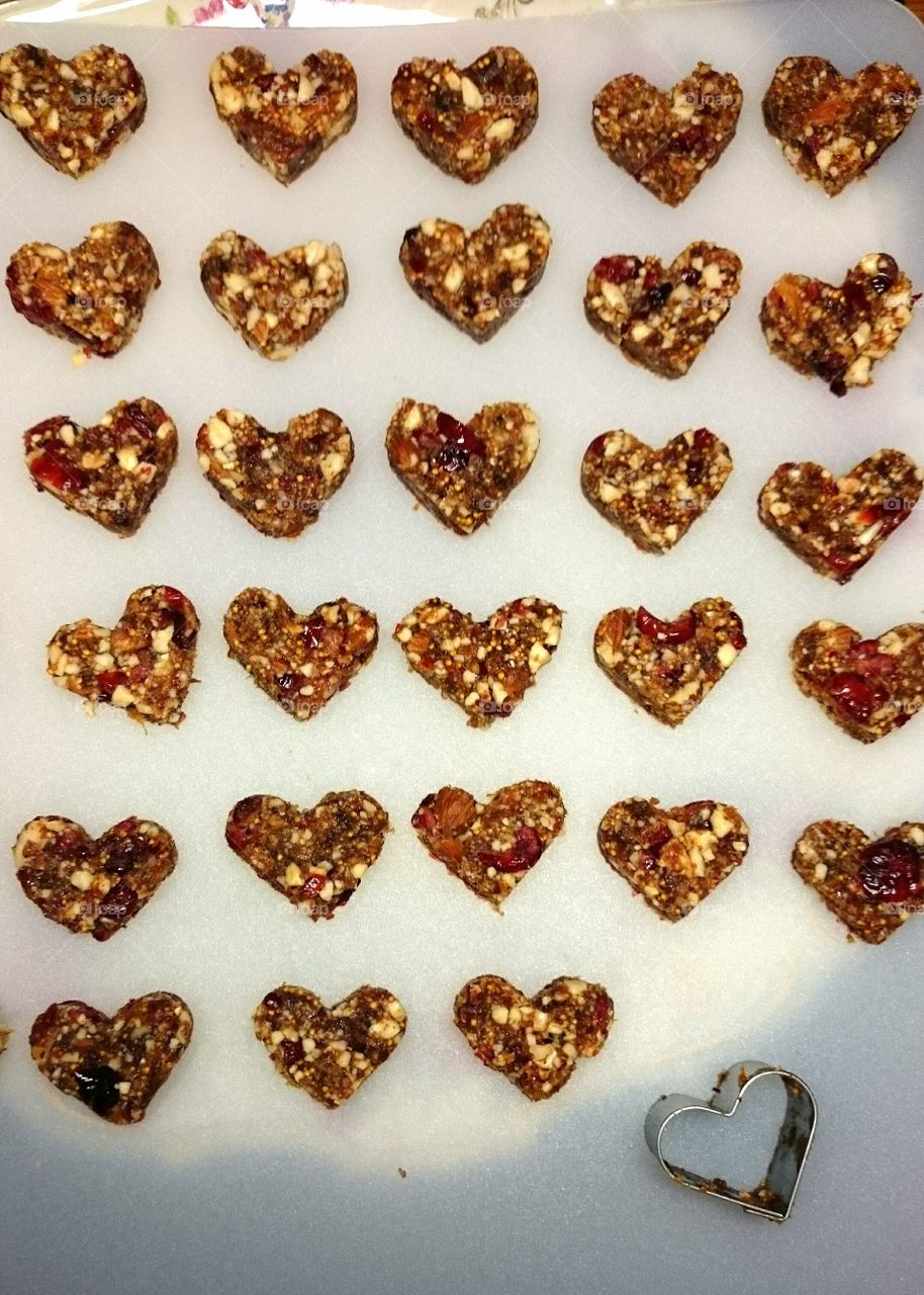 Homemade heart sweets