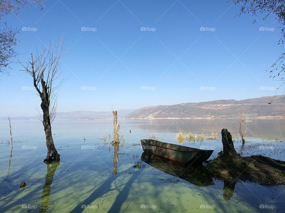 Er Hai Lake in Dali, Yunnan Province, China.