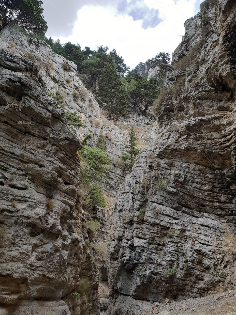 Rocky canyon on crete greece