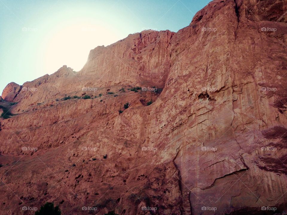 A cliff face at Garden of the Gods in Colorado Springs, Colorado