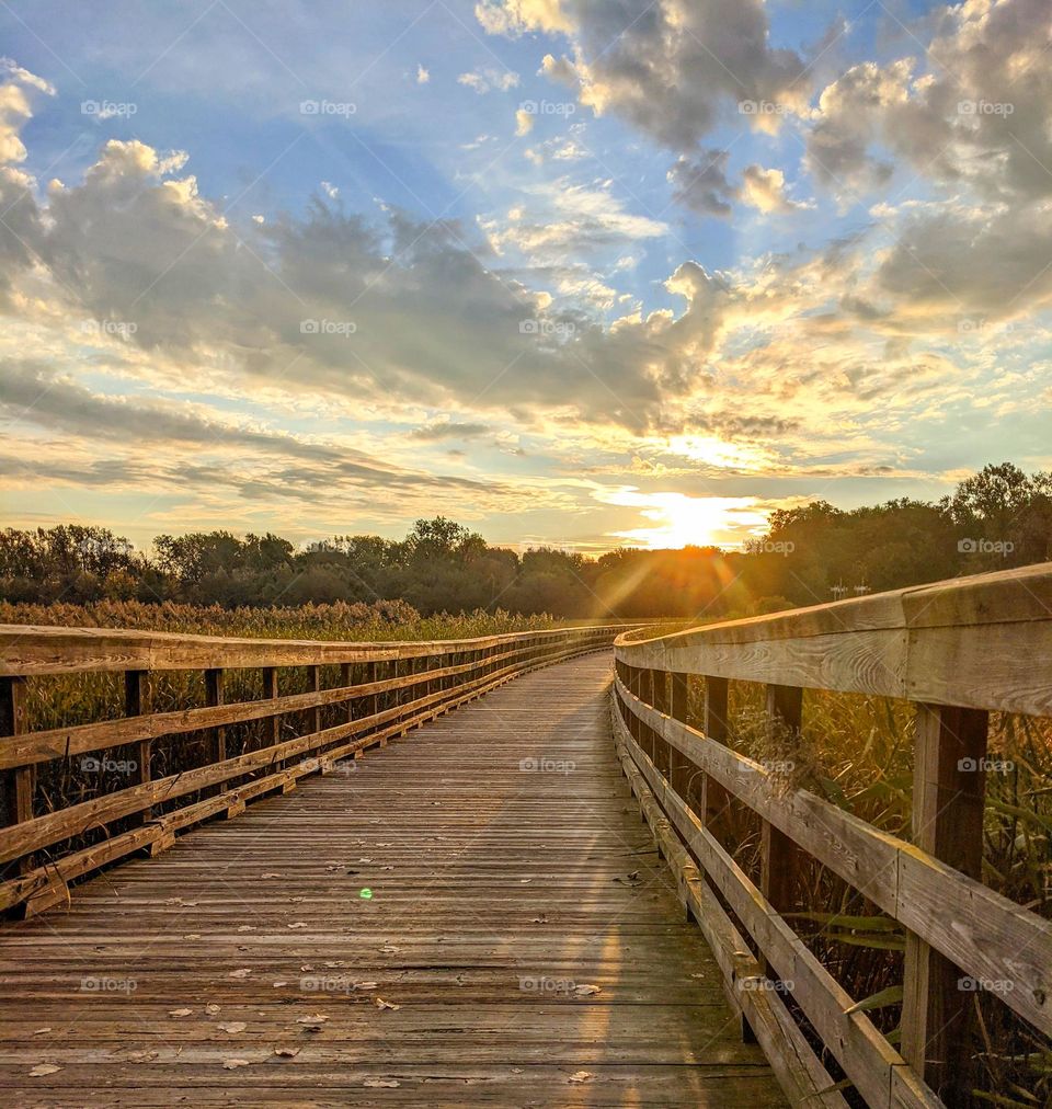 A morning walk with a beautiful sunrise