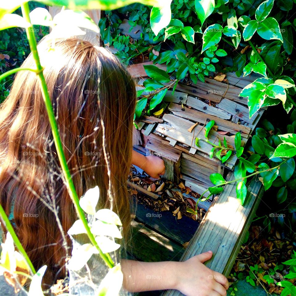 The Hidden Door. Finding this little wooden house hidden on the other side of the pond was irresistible. After crossing a small bridge, Emma bent low, knocking on the tiny door to see who might be inside. 