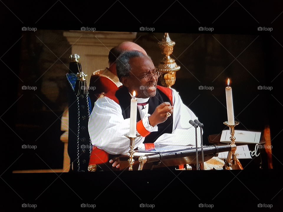 Priest at royal wedding on TV