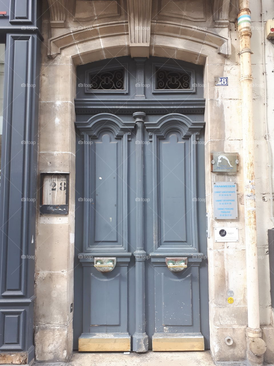 Wooden grey entrance door