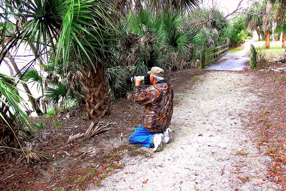 Photographer out in the field.