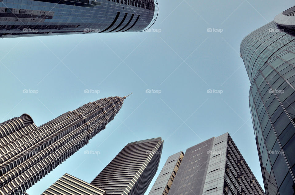 City street looking up