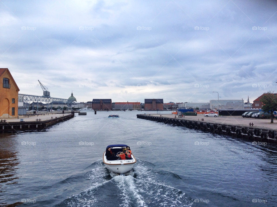 sky water cloud boat by robertlarsen