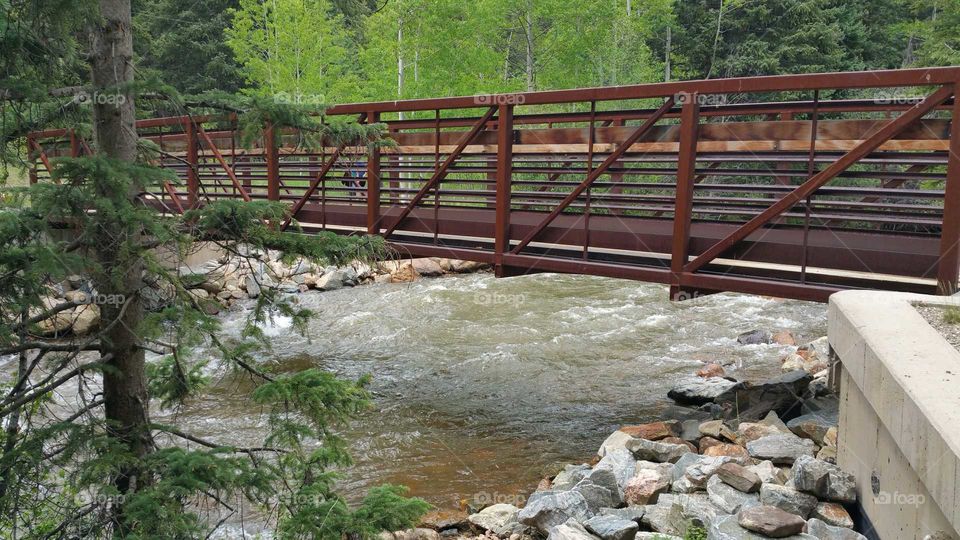 Bridge over fast moving water