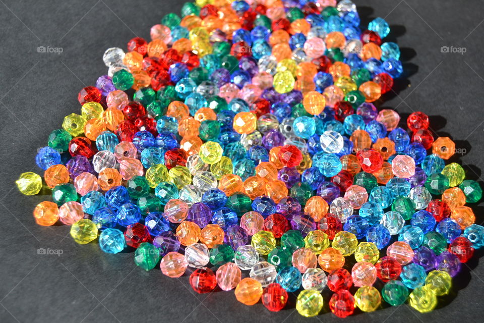 Beads in different colors and shape