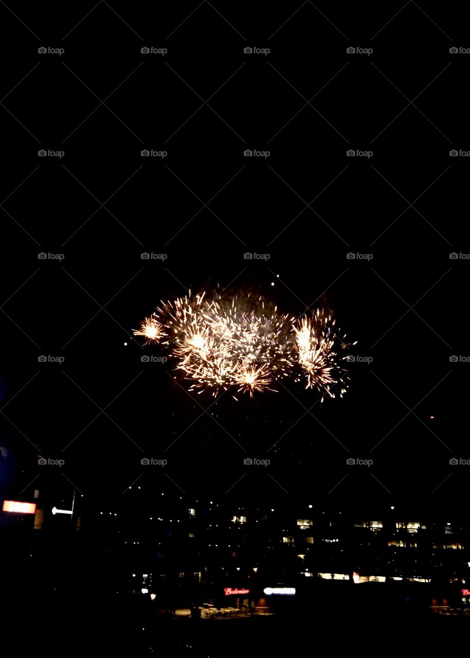 Fireworks over Rangers Ballpark