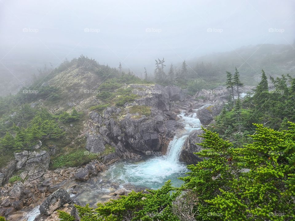 Waterfalls in the rain