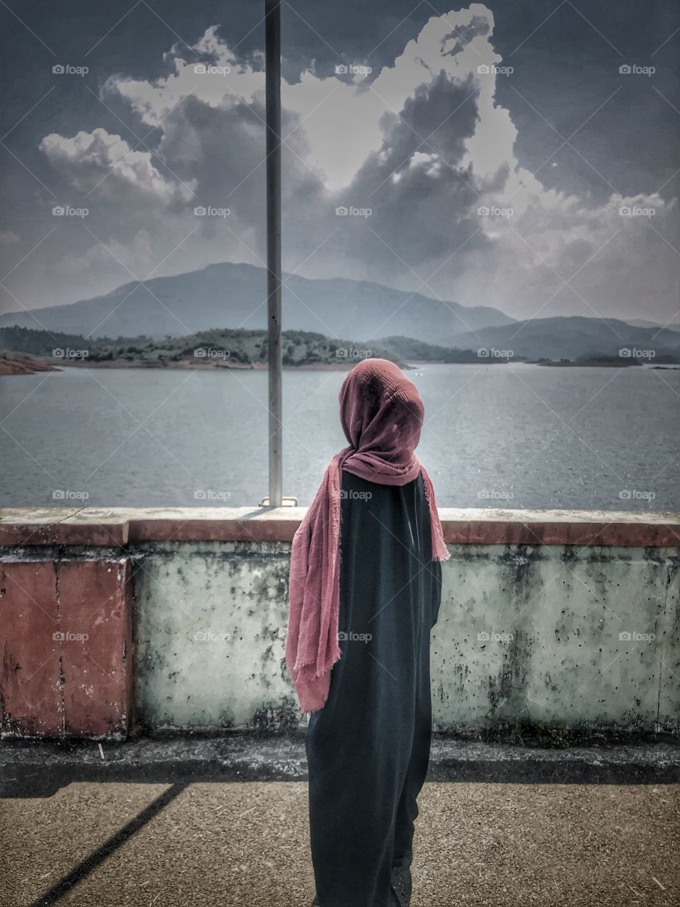 Girl watching the river 