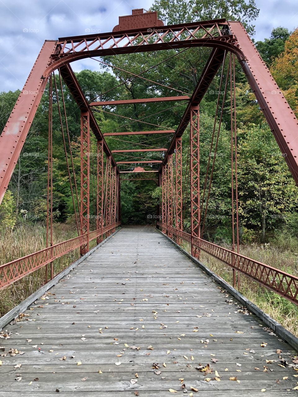 Metal and wood bridge