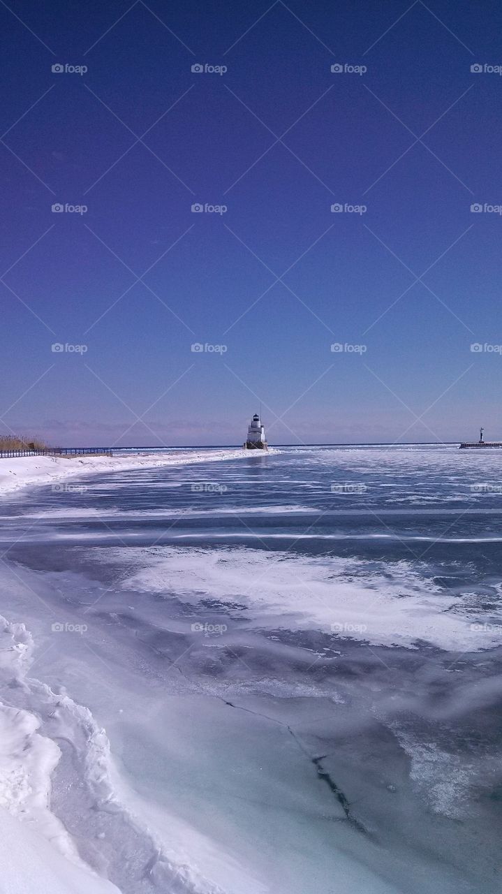 Icy lighthouse