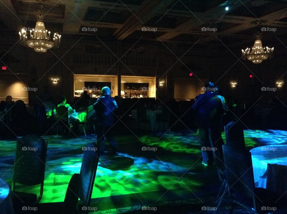 Dance floor in the high end banquet hall.