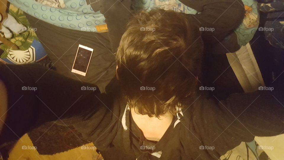 down to the back of my head