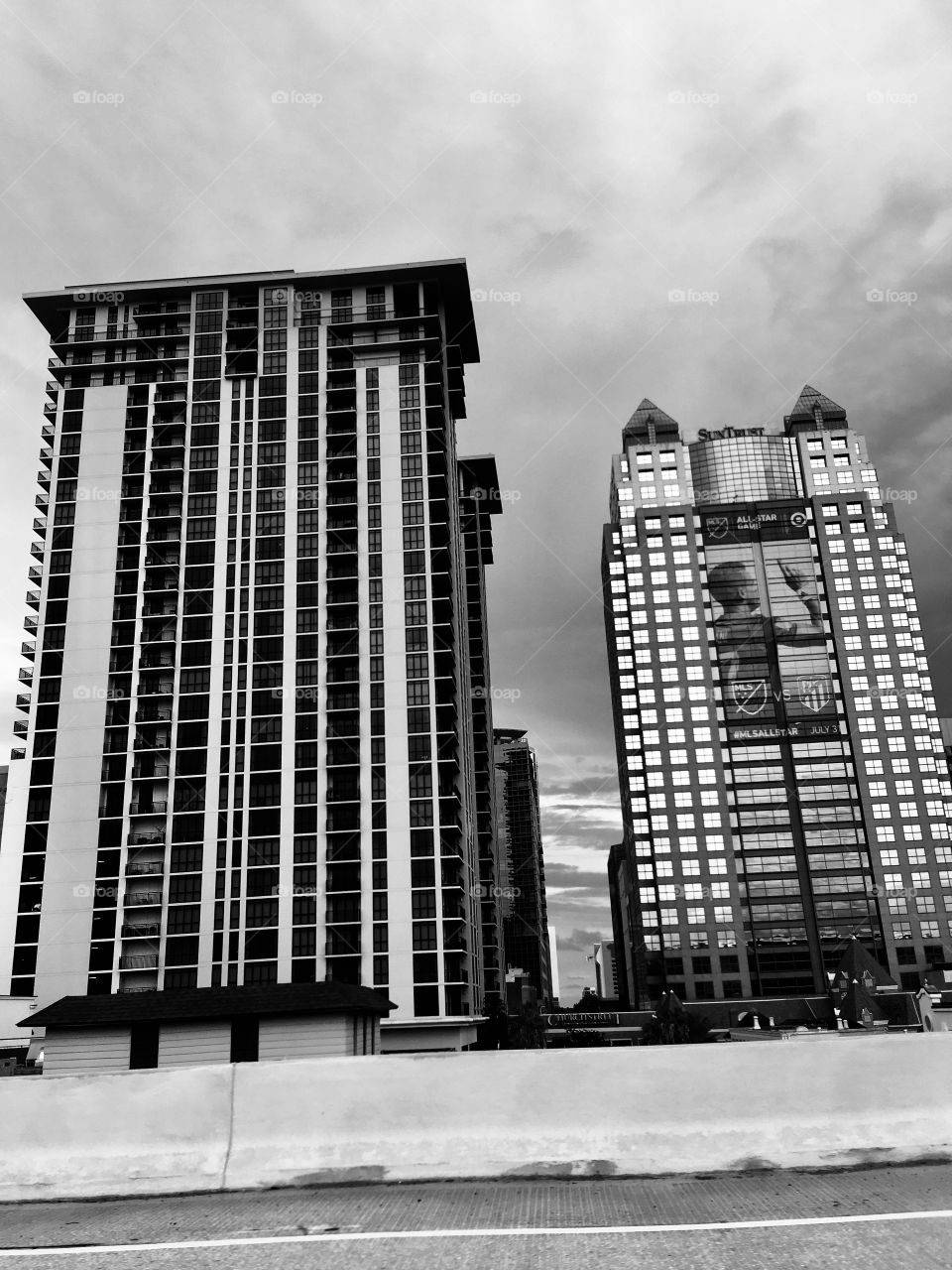 Beautiful building in black and white 