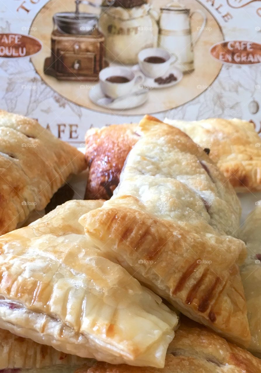 Homemade fruit turnovers strudels 