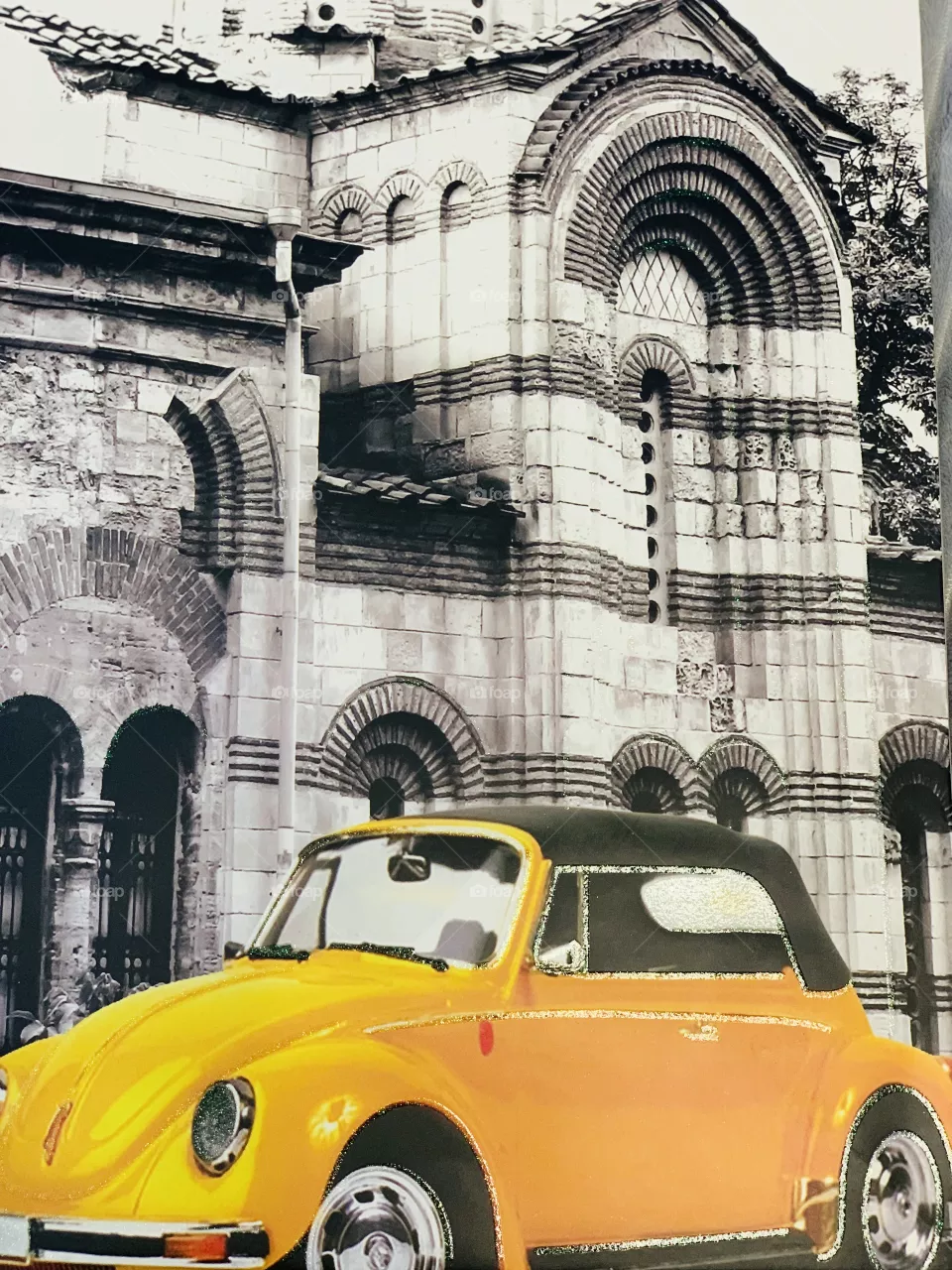 Yellow car. 
