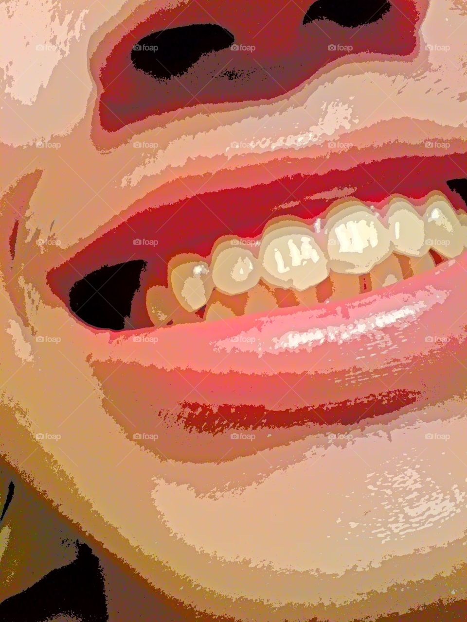 Smile. Lips teeth and gum
