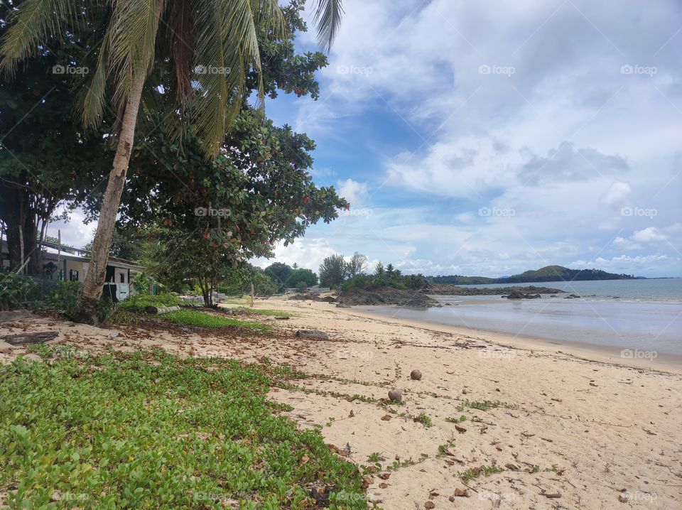 the beauty of the scenery on the beach in the afternoon