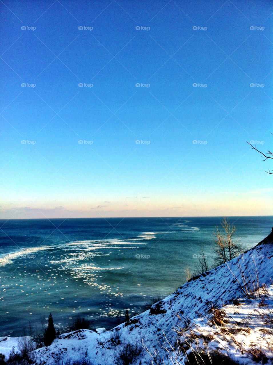 winter pretty blue lake michigan by doug414