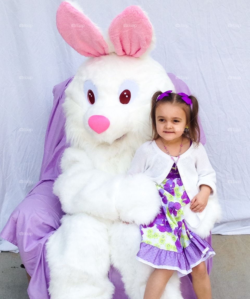 Sitting with the Easter Bunny