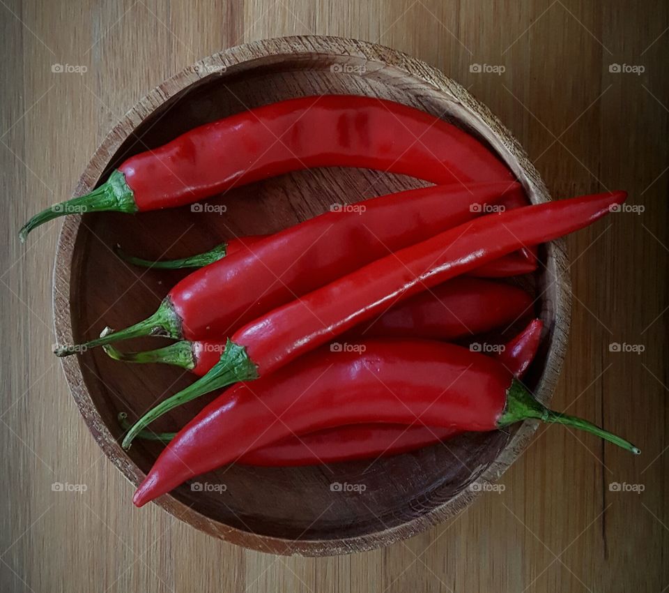 chilli peppers red spicy food in natural light