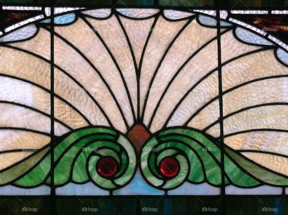 Stain glass decorating. Historic home style stain glass vintage