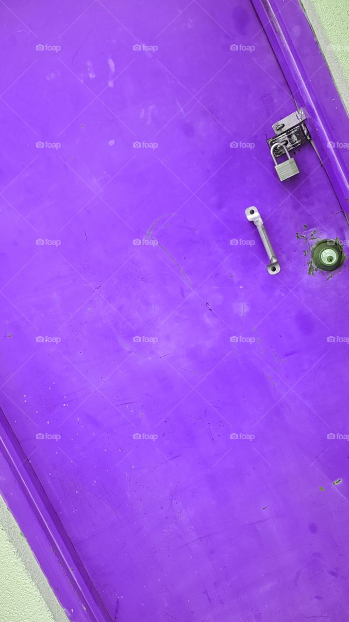 Close-up of a purple door