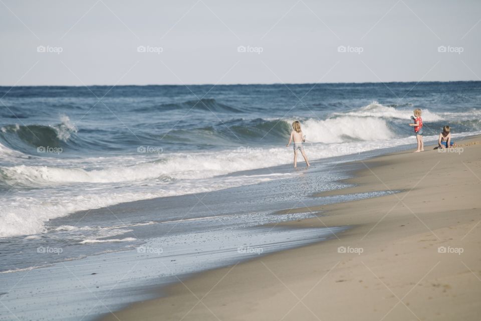 Children playing on the beach