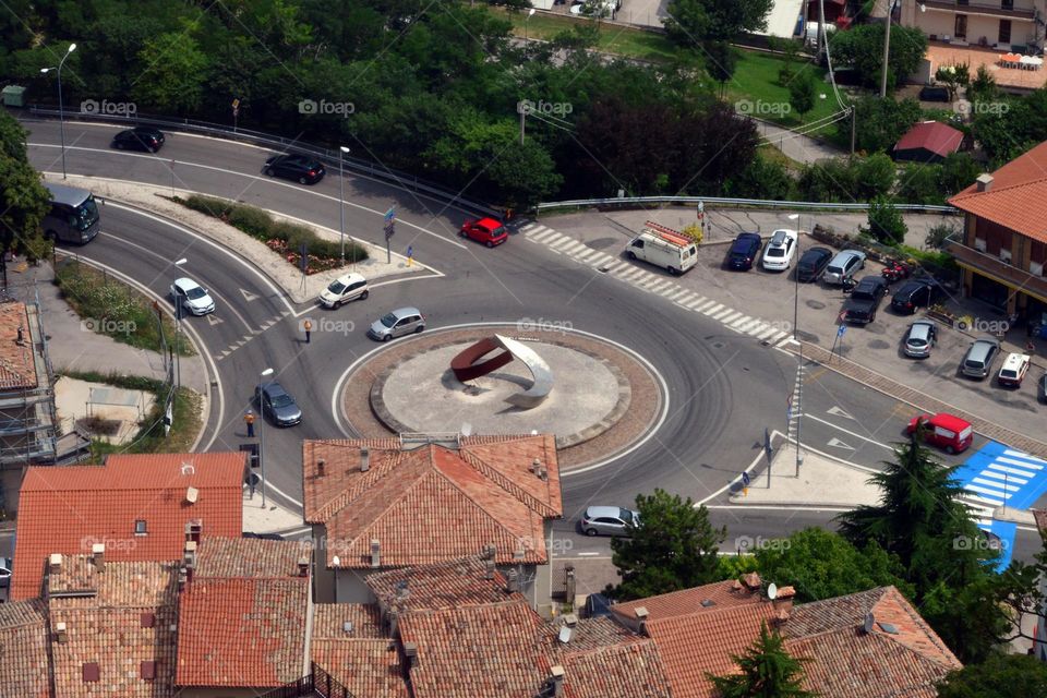 top view of an old city