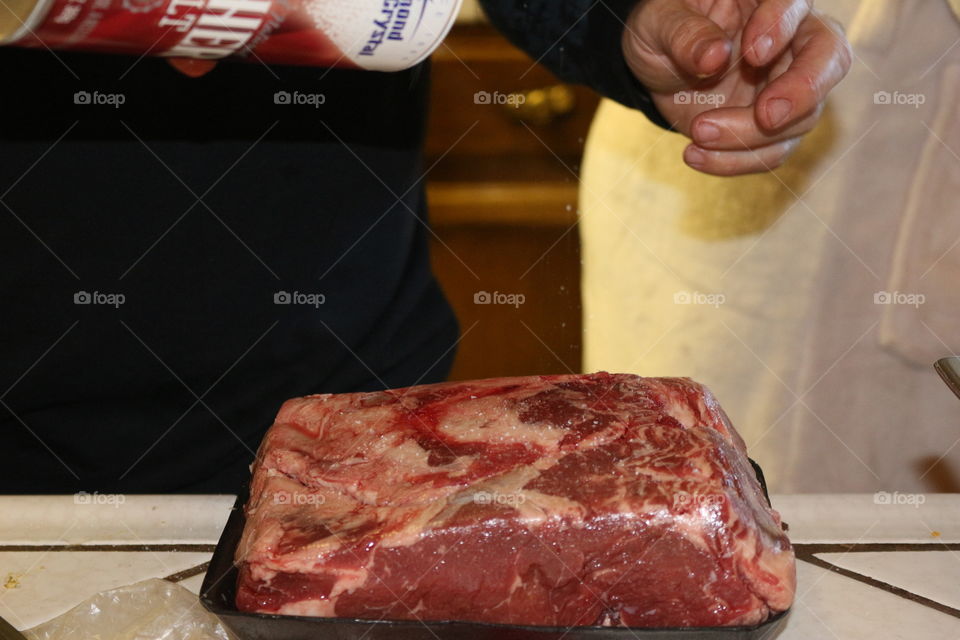 Preparing Christmas dinner