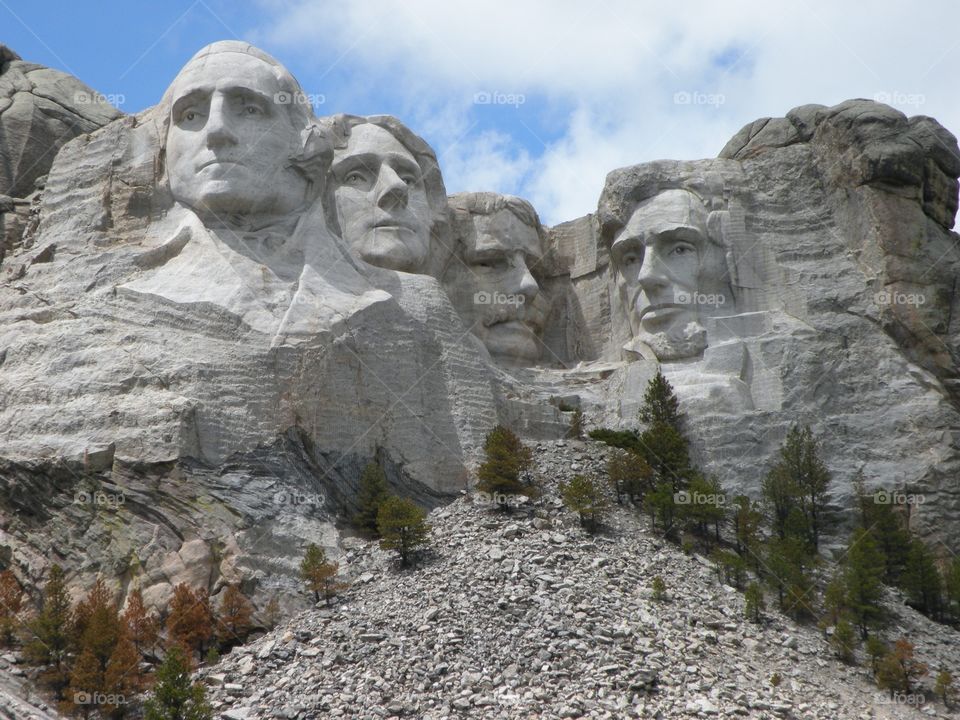 Mount Rushmore . Mount Rushmore on a beautiful spring day