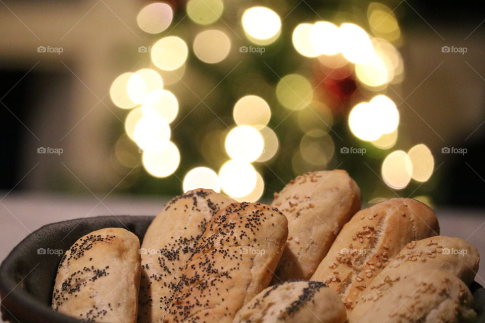 Mini baguettes - french bread for Christmas