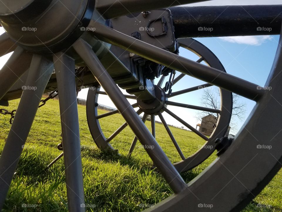 Cannon wheels in Manassas Battlefield