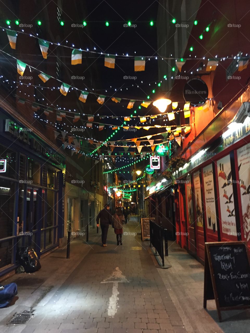 Decorated Dublin. A side street in Dublin, Ireland.