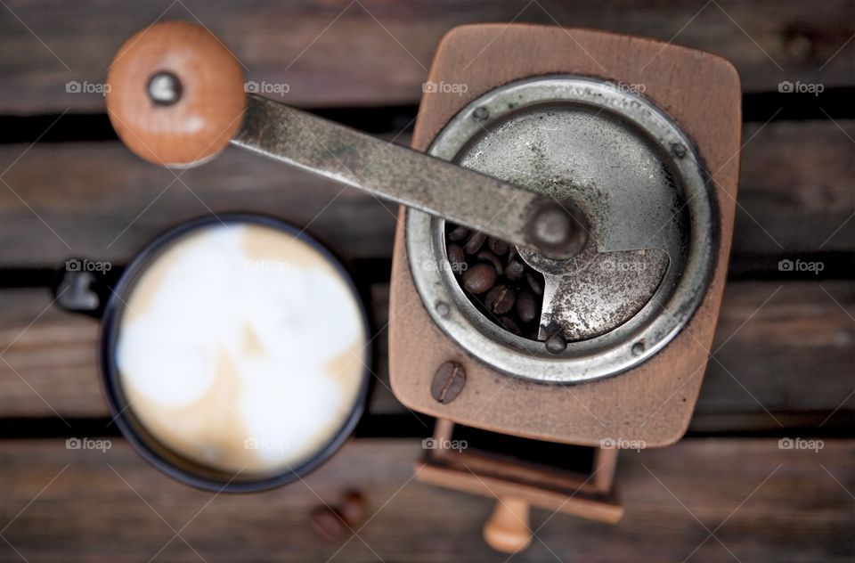 Close-up of coffee grinder