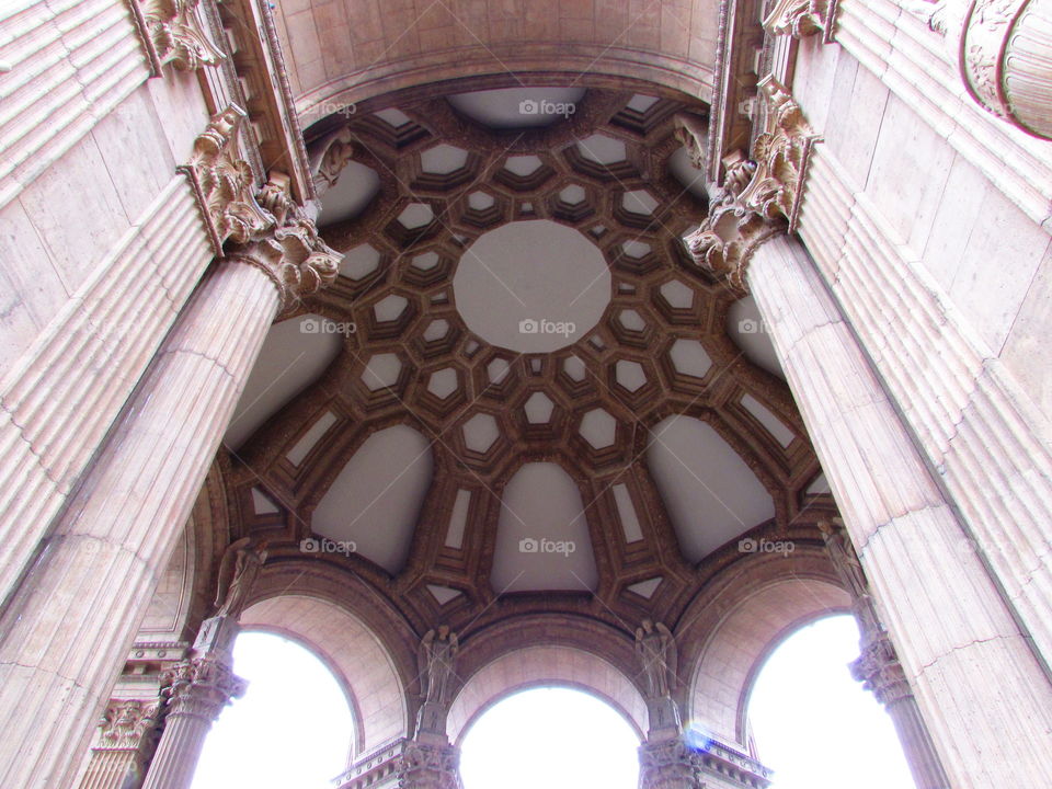 upward view of a decorated ceiling