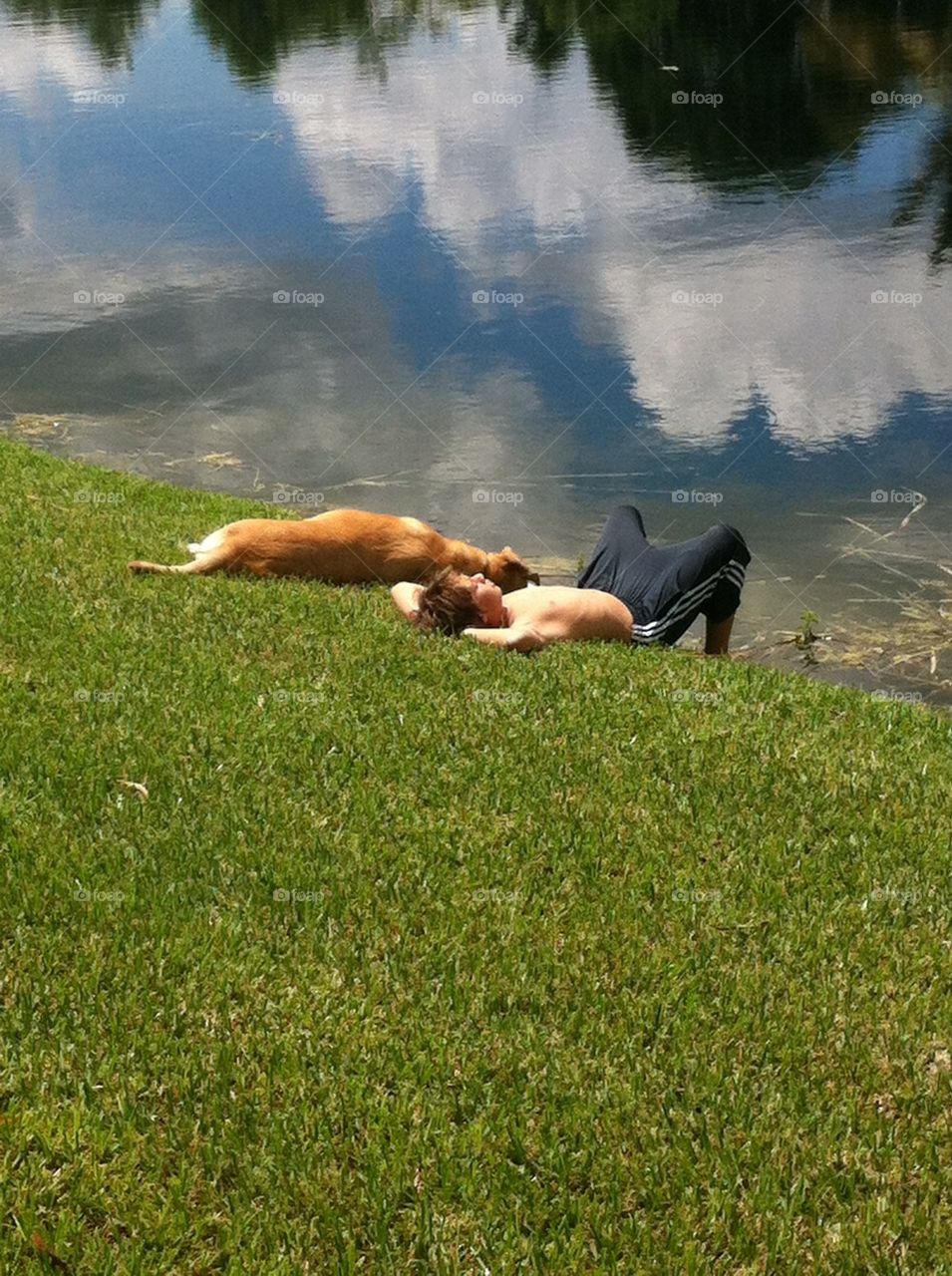 A boy and his dog