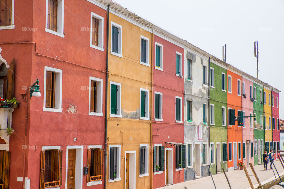 Colourful houses in venice