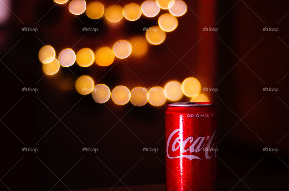 Enjoying the night with a cold can of Coca Cola!