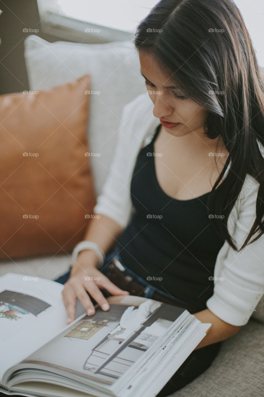 Reading a home decor book