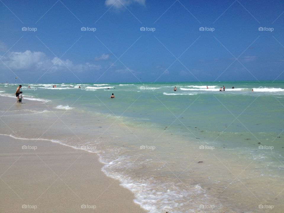 Miami beach,Florida,USA. Miami beach,the beautiful sea