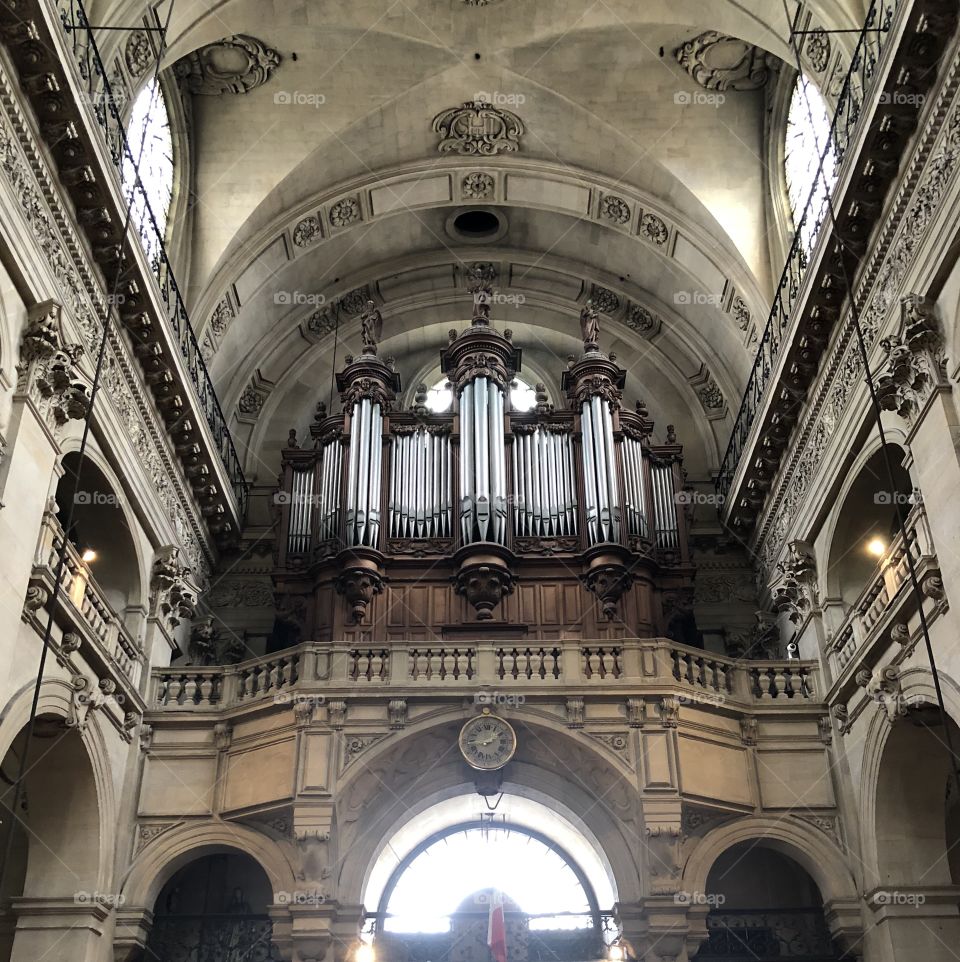 Large Pipe Organ in a Paris Church