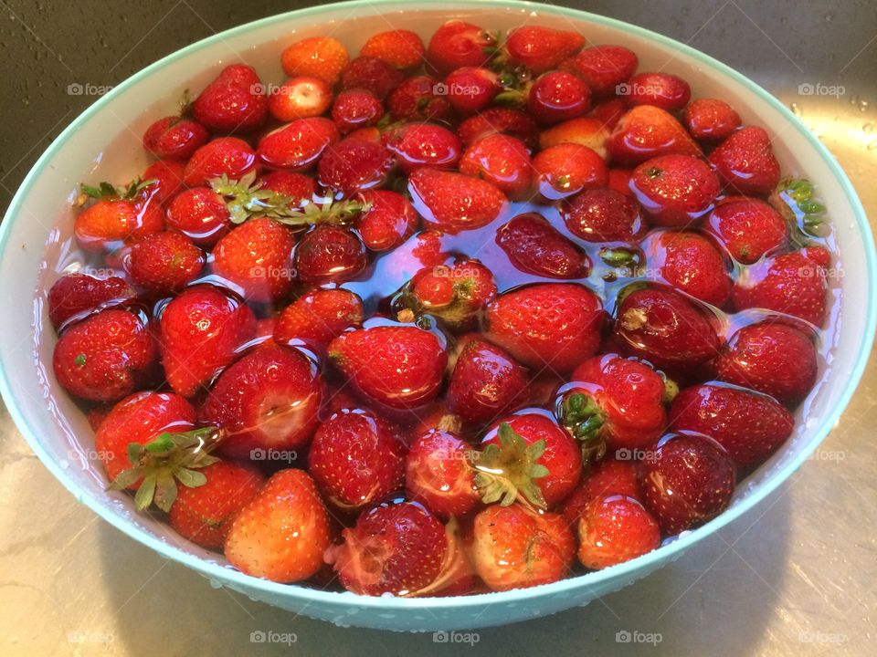 Fresh strawberries from the garden 