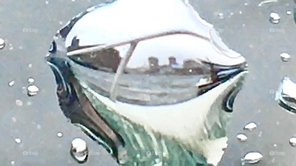 An exceptionally rare photo opportunity presented itself when one day we discovered this water puddle on the back deck of our sailboat, the “Salvation”. Mirrors in it with amazing clarity is the Greenpoint, Bklyn shore. 2019. Hypnotic Productions
